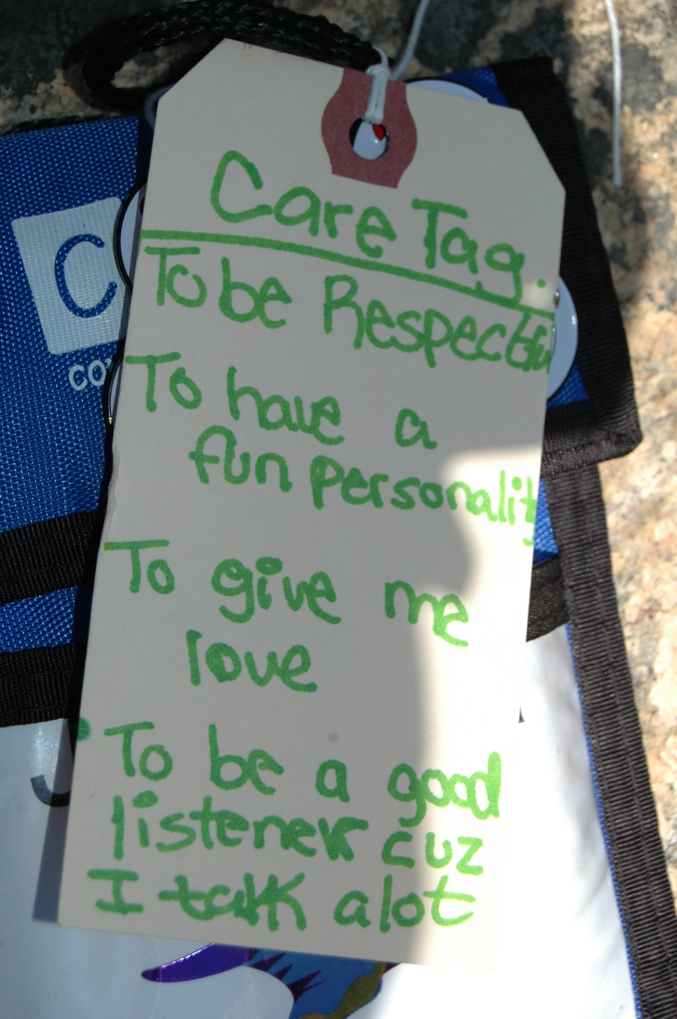 How to make a "Care Tag" at home Comfort Zone Camp